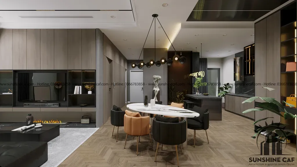 Phòng ăn - Căn hộ Sacomreal Tân Phú - Phong cách Modern | Space T