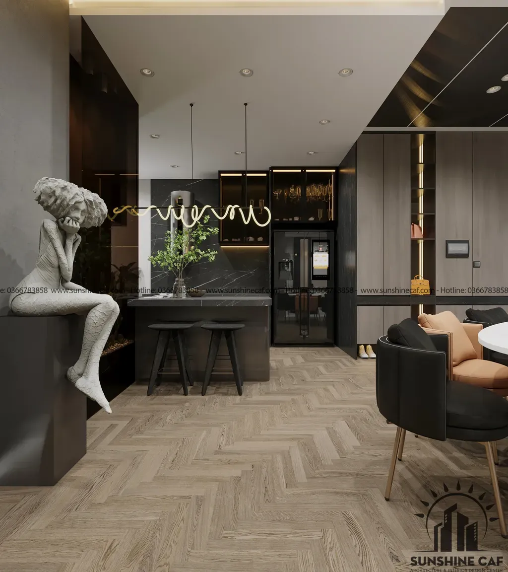 Phòng bếp - Căn hộ Sacomreal Tân Phú - Phong cách Modern | Space T