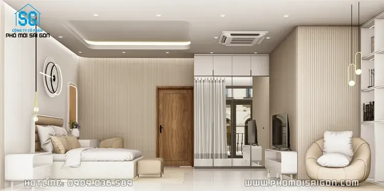 Phòng ngủ - Nhà phố khu Vinhomes Grand Park - Phong cách Modern  | Space T