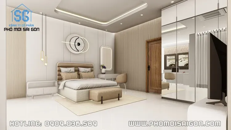 Phòng ngủ - Nhà phố khu Vinhomes Grand Park - Phong cách Modern  | Space T