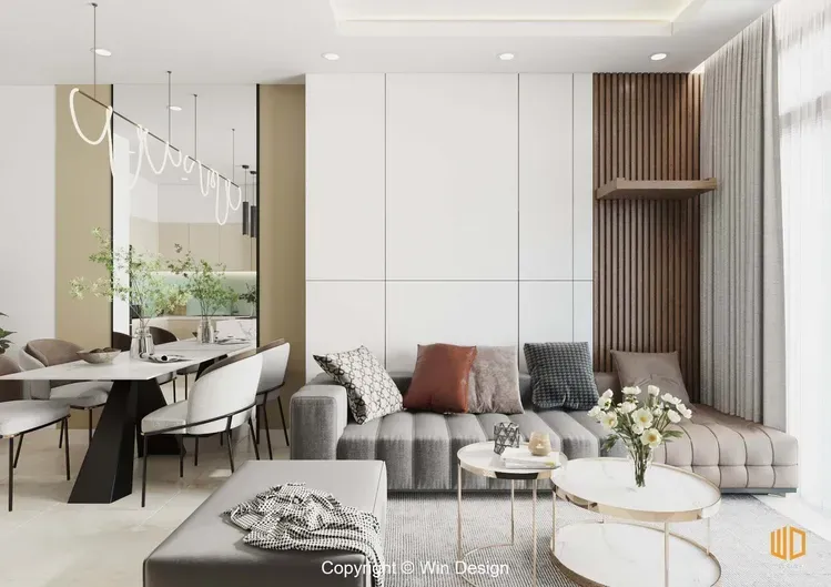 Phòng khách, Phòng ăn - Căn hộ 68m2 Quận 7 - Phong cách Modern  | Space T