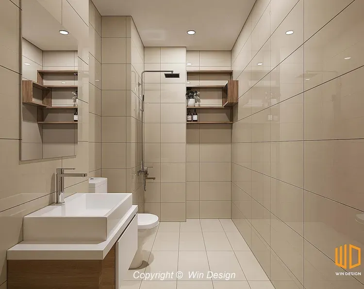Phòng tắm - Căn hộ Jamila Khang Điền - Phong cách Scandinavian + Modern  | Space T