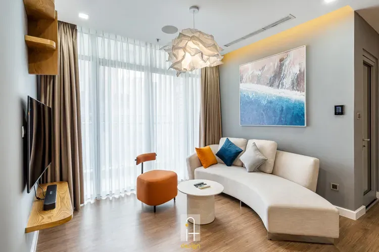 Phòng khách - Căn hộ Vinhomes Central Park - Phong cách Modern  | Space T