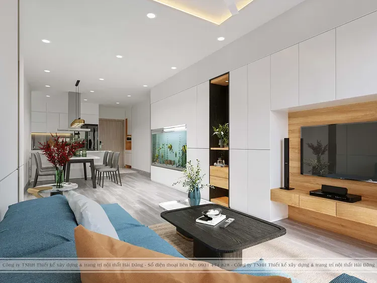 Phòng khách - Căn hộ 65m2 HaDo Centrosa Garden - Phong cách Modern  | Space T