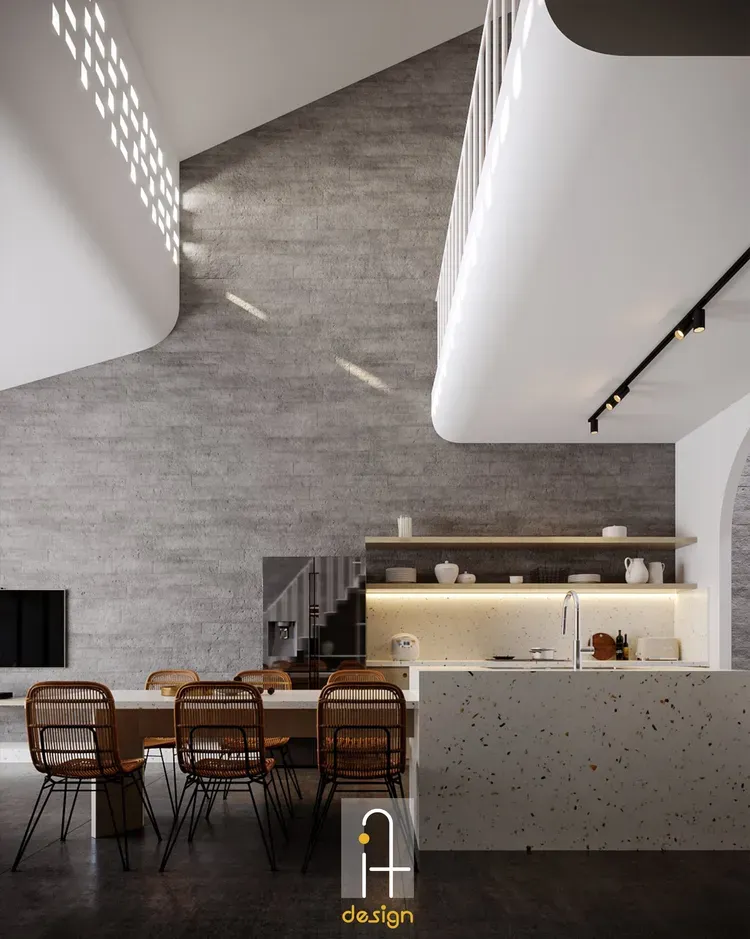 Phòng bếp - Nhà phố Tam Kỳ - Phong cách Wabi Sabi  | Space T