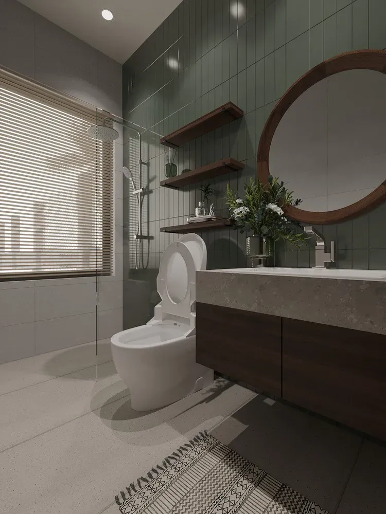 Phòng tắm - Căn hộ chung cư Him Lam Quận 6 - Phong cách Wabi Sabi  | Space T