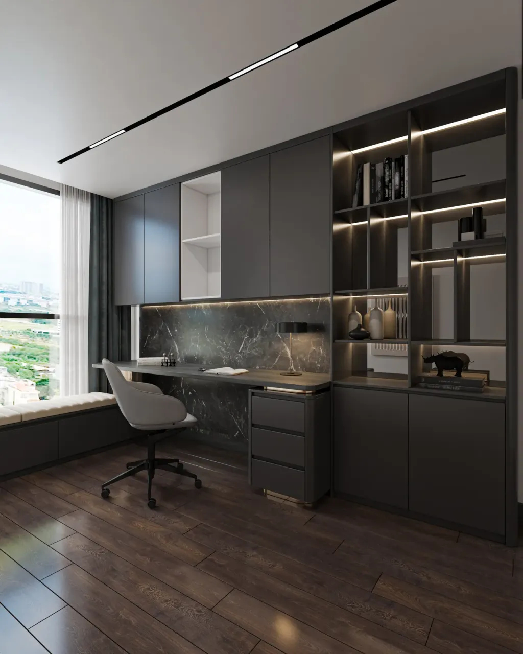 Phòng làm việc - Căn hộ duplex D'Lusso Quận 2 - Phong cách Modern  | Space T