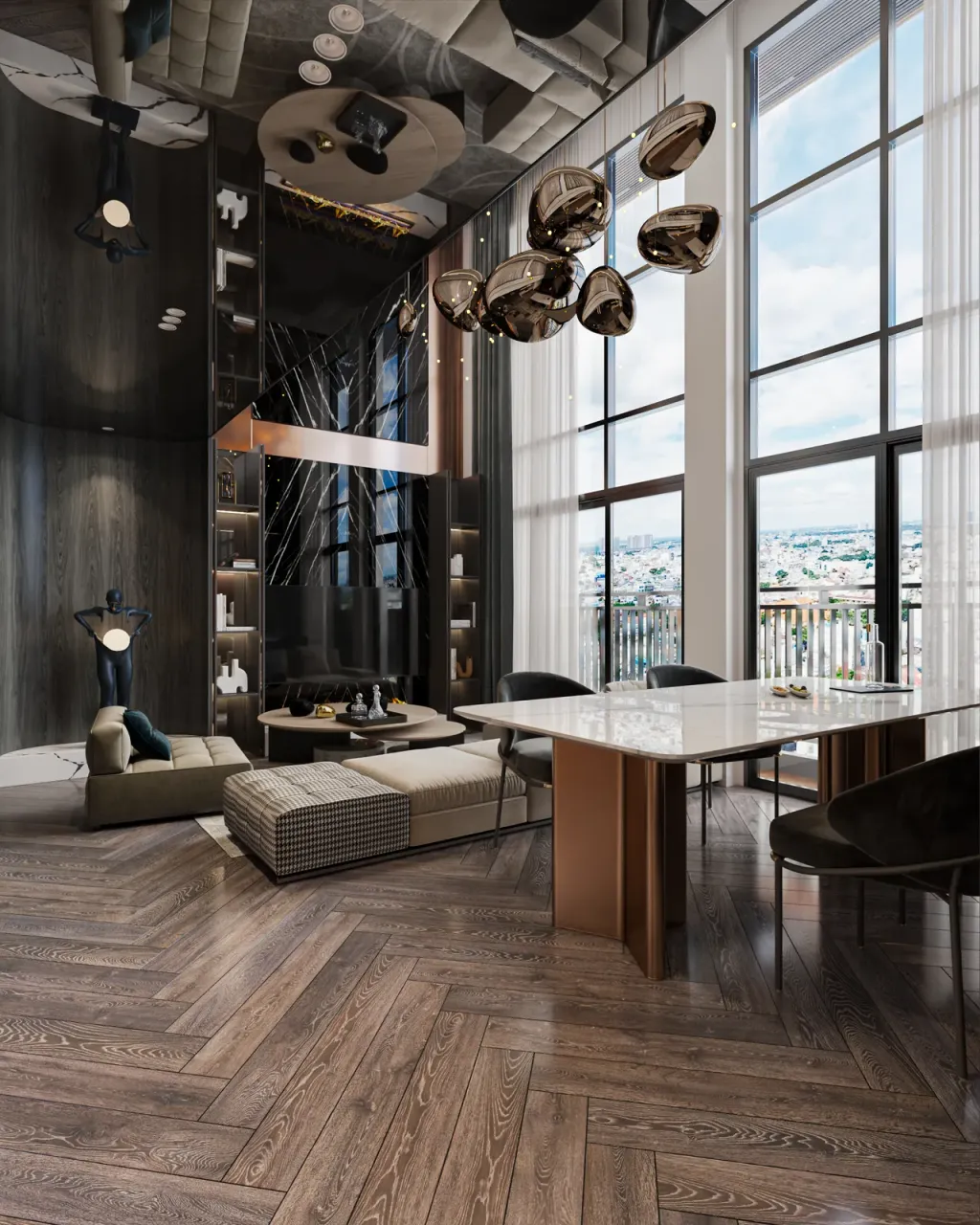 Phòng ăn - Căn hộ duplex D'Lusso Quận 2 - Phong cách Modern  | Space T