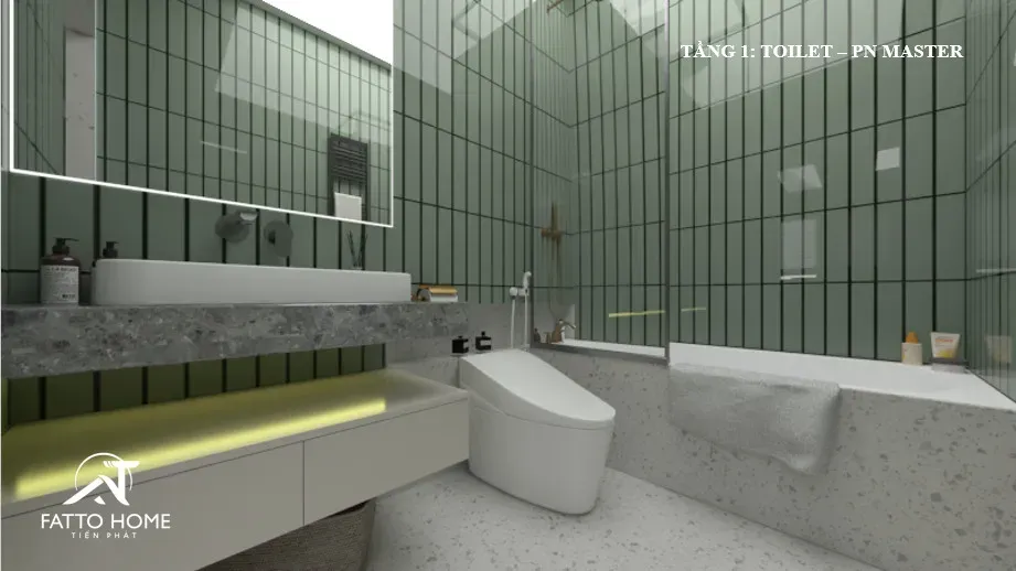 Phòng tắm - Nhà phố shophouse Imperia Grand Plaza Đức Hòa - Phong cách Modern  | Space T
