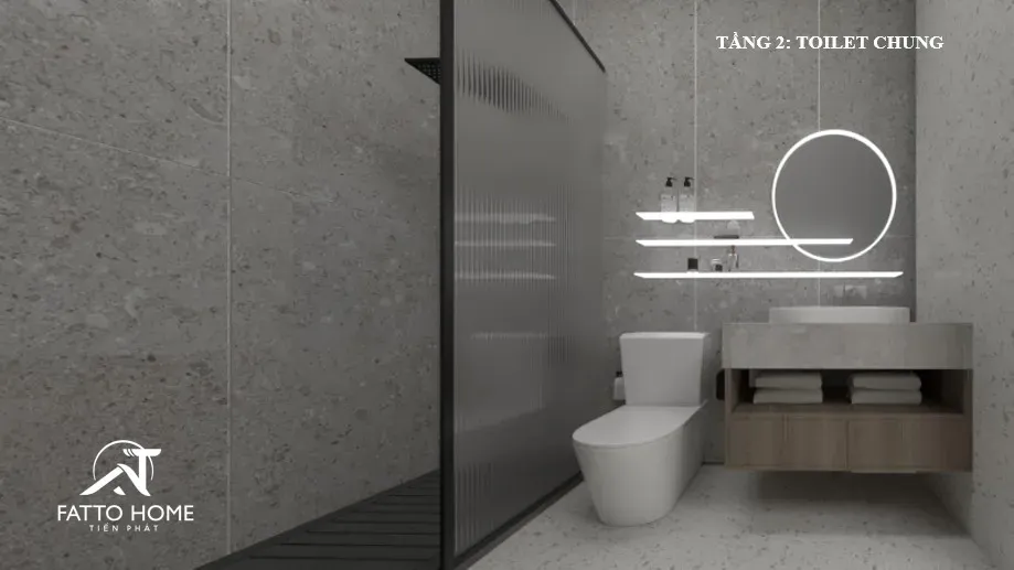 Phòng tắm - Nhà phố shophouse Imperia Grand Plaza Đức Hòa - Phong cách Modern  | Space T