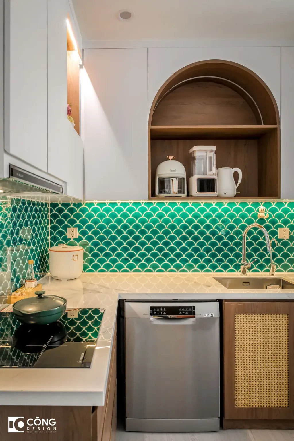 Phòng bếp - Căn hộ S503 Vinhomes Grand Park - Phong cách Minimalist + Color Block  | Space T