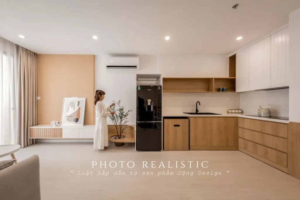 Phòng bếp - Căn hộ S1001 Vinhomes Grand Park - Phong cách Minimalist  | Space T