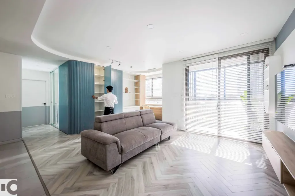 Phòng khách - Căn hộ E04 Saigon South Residences - Phong cách Minimalist  | Space T