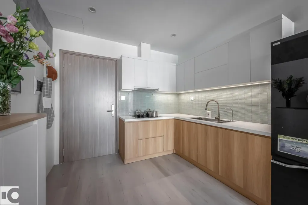 Phòng bếp - Căn hộ S107 Vinhomes Grand Park - Phong cách Minimalist + Color Block  | Space T