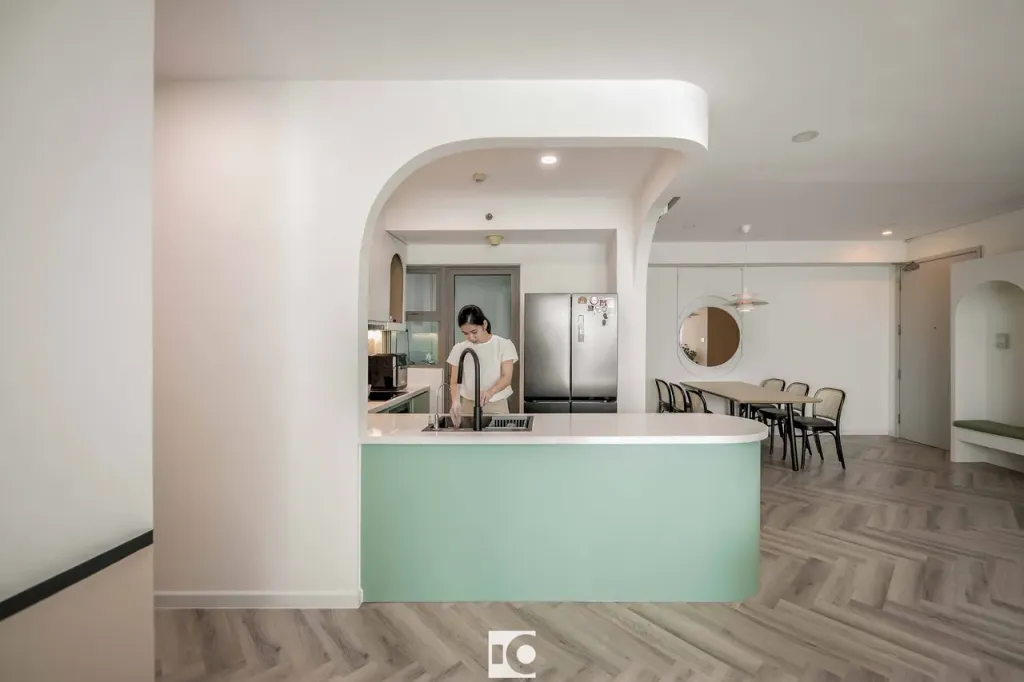 Phòng bếp - Căn hộ The Riviera Point Quận 7 - Phong cách Minimalist + Color Block  | Space T