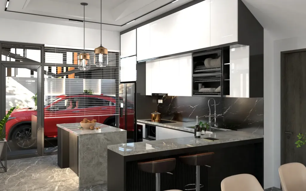 Phòng bếp - Nhà phố Bà Rịa 500m2 - Phong cách Modern  | Space T