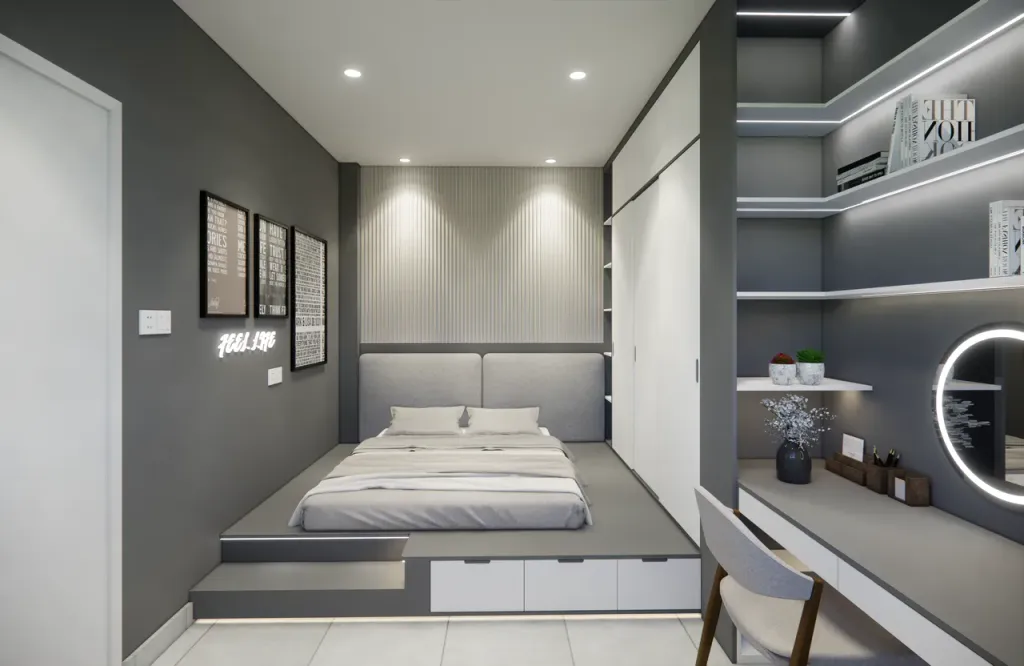 Phòng ngủ - Phòng ngủ Nhà phố Tây Ninh - Phong cách Minimalist  | Space T