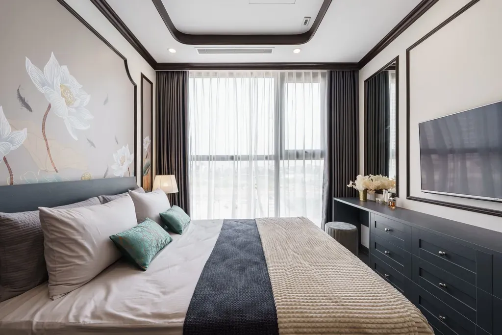 Phòng ngủ - Căn hộ mẫu 2 phòng ngủ - Phong cách Indochine  | Space T