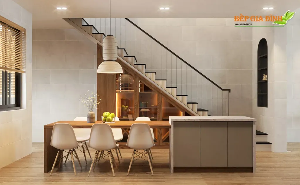 Phòng ăn - Concept Nhà bếp và Phòng khách - Phong cách Japandi  | Space T