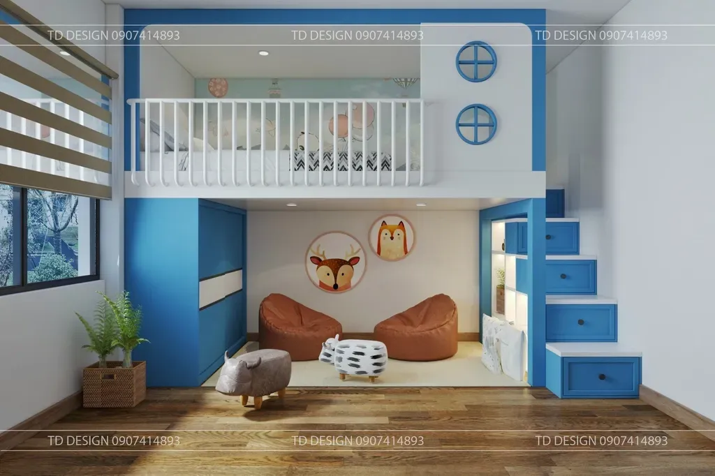 Phòng cho bé - Concept Căn hộ nhà anh Hiếu 78m2 - Phong cách Wabi Sabi  | Space T