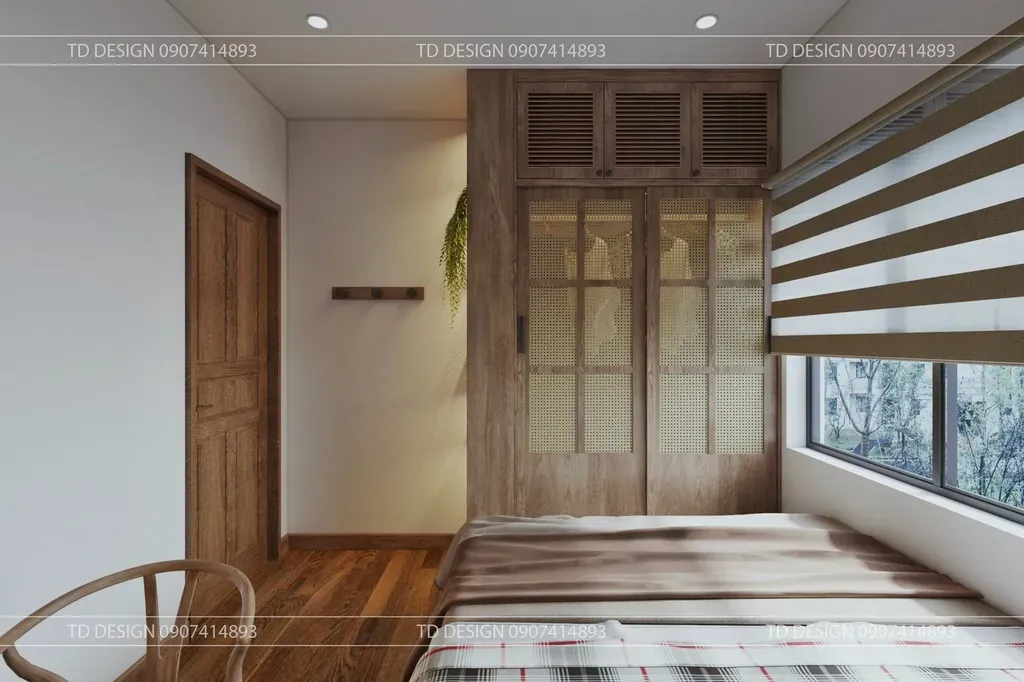 Phòng ngủ - Concept Căn hộ nhà anh Hiếu 78m2 - Phong cách Wabi Sabi  | Space T