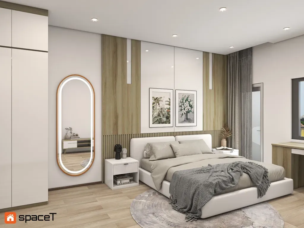 Phòng ngủ - Concept phòng ngủ Nhà phố Quận 1 - Phong cách Scandinavian  | Space T