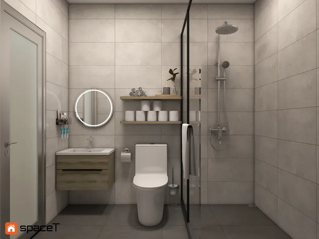 Phòng tắm - Concept phòng ngủ Nhà phố Quận 1 - Phong cách Scandinavian  | Space T