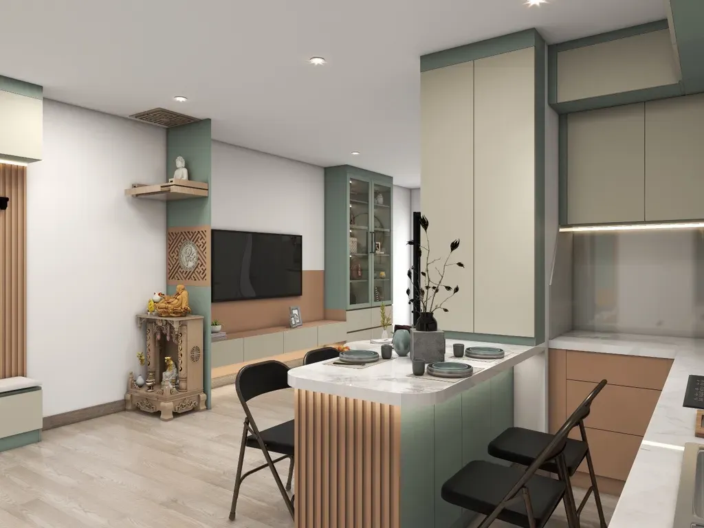 Phòng ăn - Concept Căn hộ chung cư Tân Hương 70m2 - Phong cách Color Block  | Space T