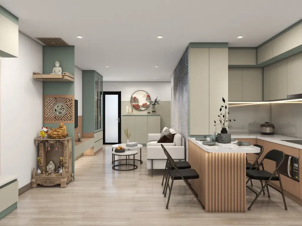 Phòng ăn - Concept Căn hộ chung cư Tân Hương 70m2 - Phong cách Color Block  | Space T