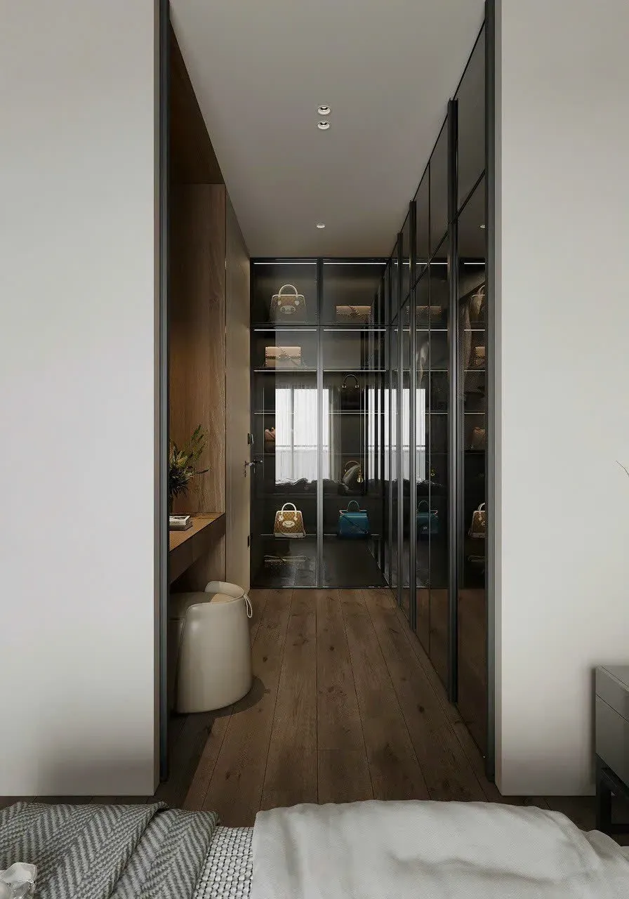 Phòng thay đồ - Concept Căn hộ chung cư Quận 4 80m2 - Phong cách Modern  | Space T