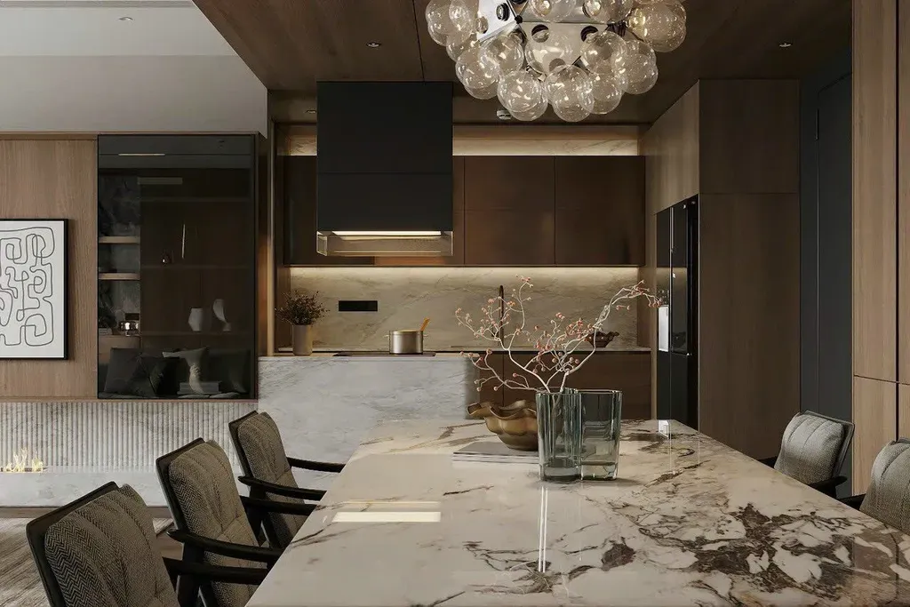 Phòng ăn - Concept Căn hộ chung cư Quận 4 80m2 - Phong cách Modern  | Space T