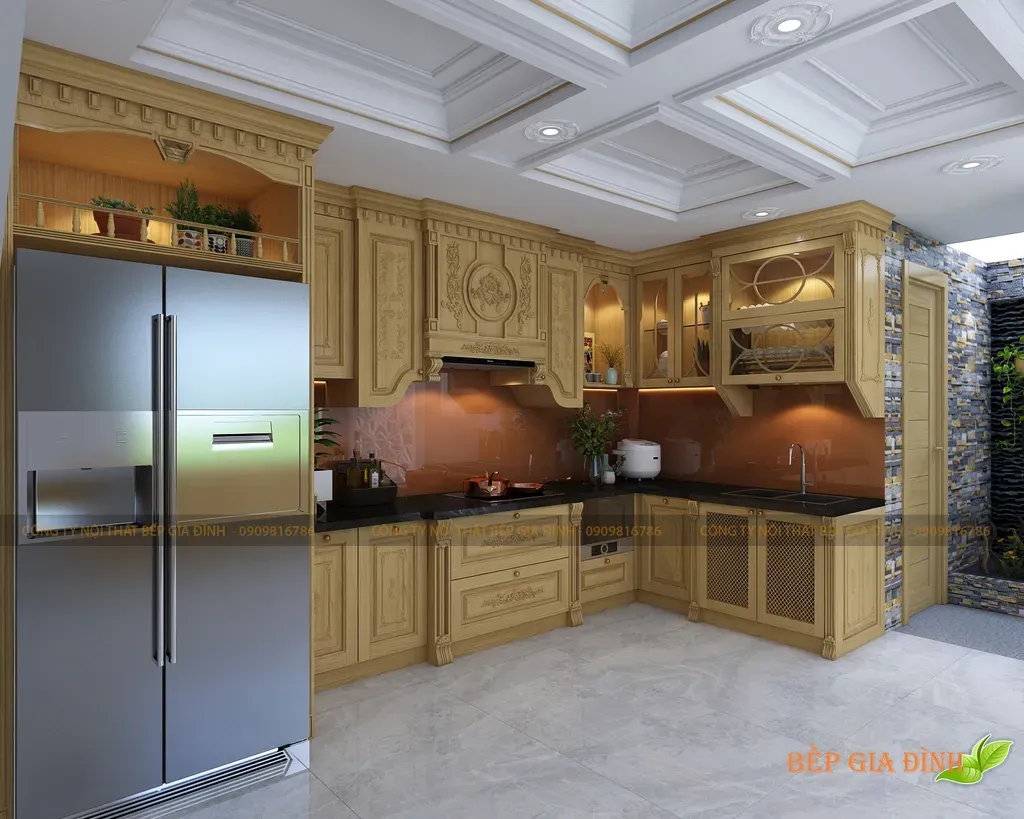 Phòng bếp - Concept Nhà phố Quận 12 - Phong cách Cổ điển  | Space T