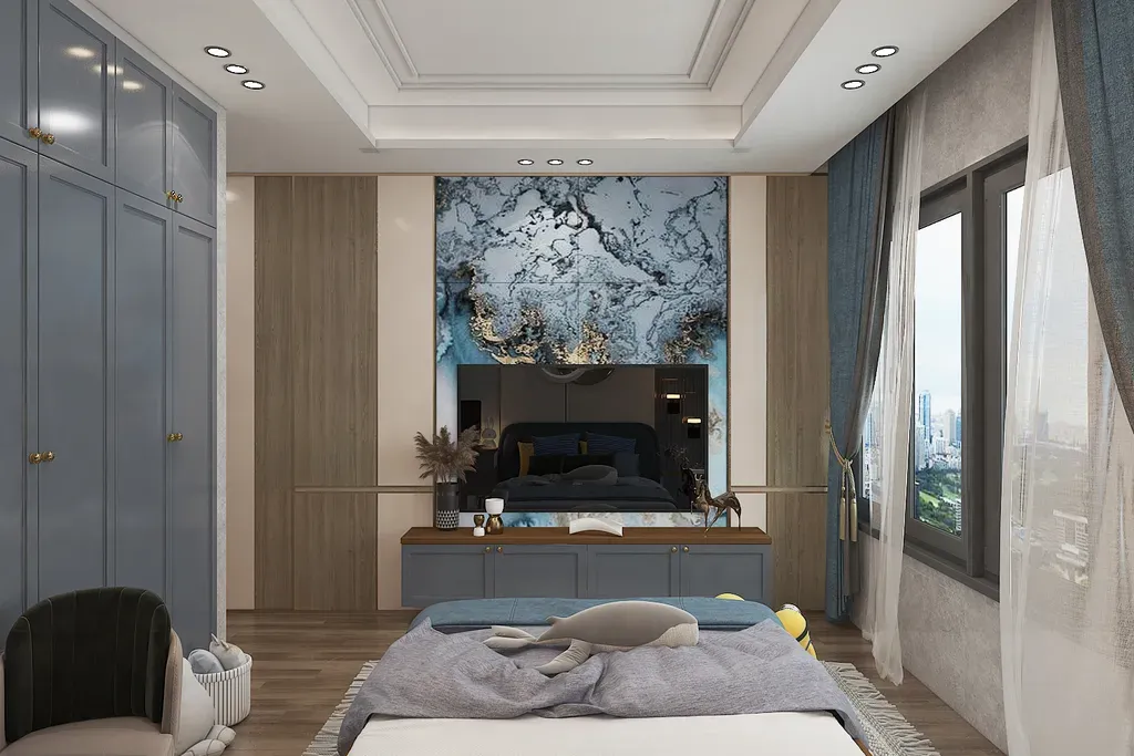 Phòng ngủ - Căn hộ Vinhome Central Park Bình Thạnh - Phong cách Modern  | Space T