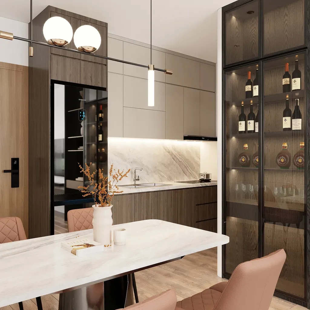 Phòng bếp - Concept căn hộ Studio - Phong cách Modern  | Space T