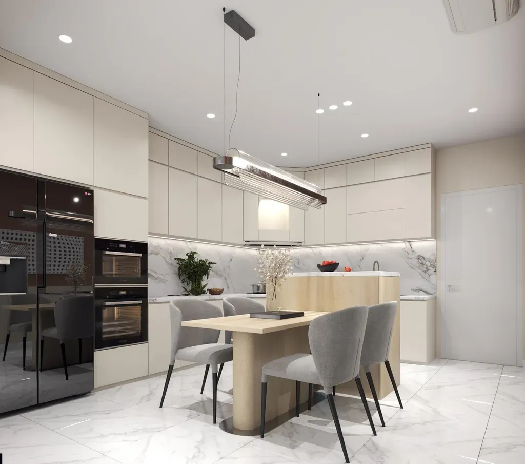 Phòng bếp - Concept nhà phố 1 trệt 3 lầu Đặng Thai Mai - Phú Nhuận - Phong cách Modern  | Space T