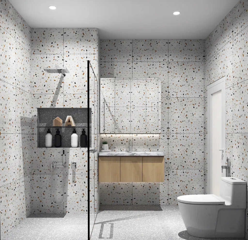 Phòng tắm - Concept nhà phố 1 trệt 3 lầu Đặng Thai Mai - Phú Nhuận - Phong cách Modern  | Space T