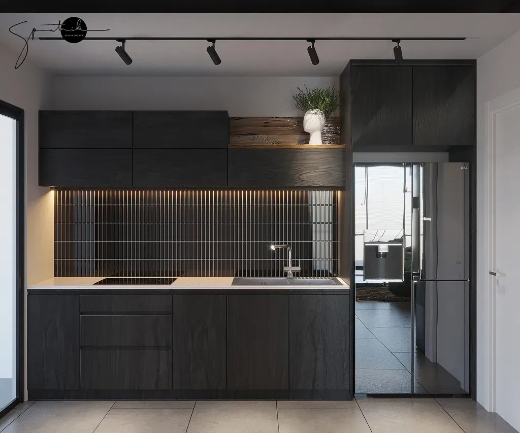 Phòng bếp - Concept căn hộ - Phong cách Industrial  | Space T