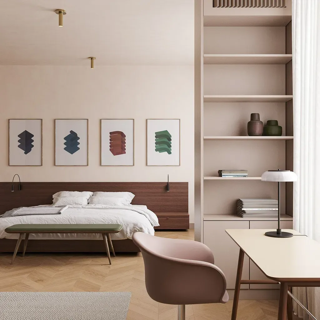Phòng ngủ - Concept căn hộ - Phong cách Japandi số 1  | Space T