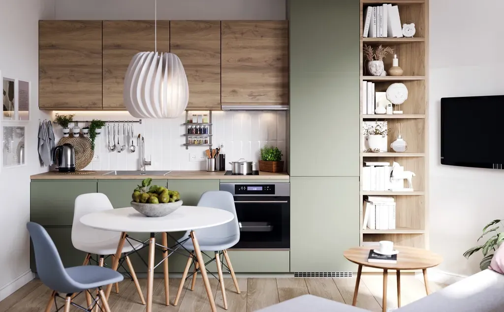 Phòng bếp - Concept căn hộ - Phong cách Scandinavian & Color Block  | Space T