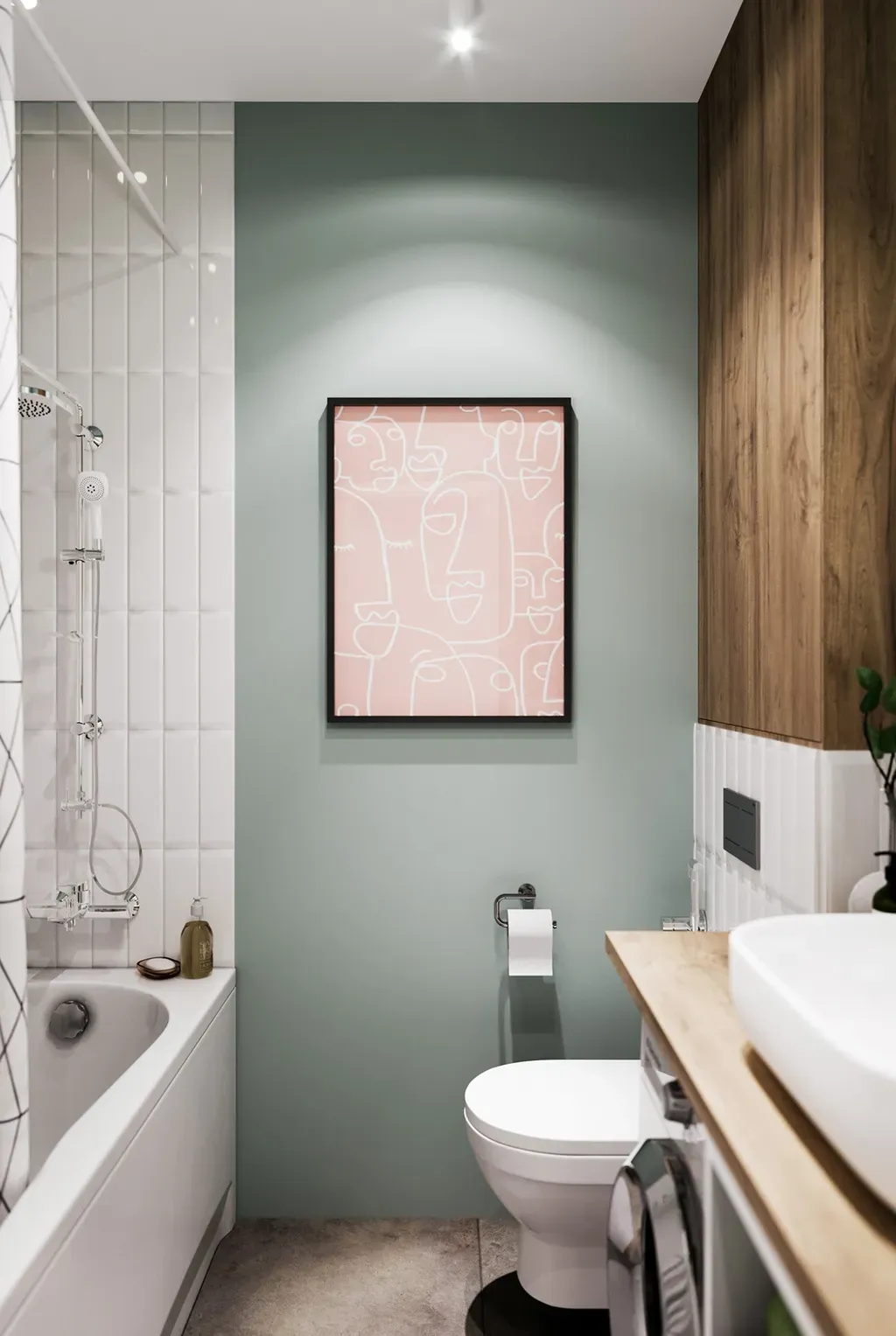 Phòng tắm - Concept căn hộ - Phong cách Scandinavian & Color Block  | Space T