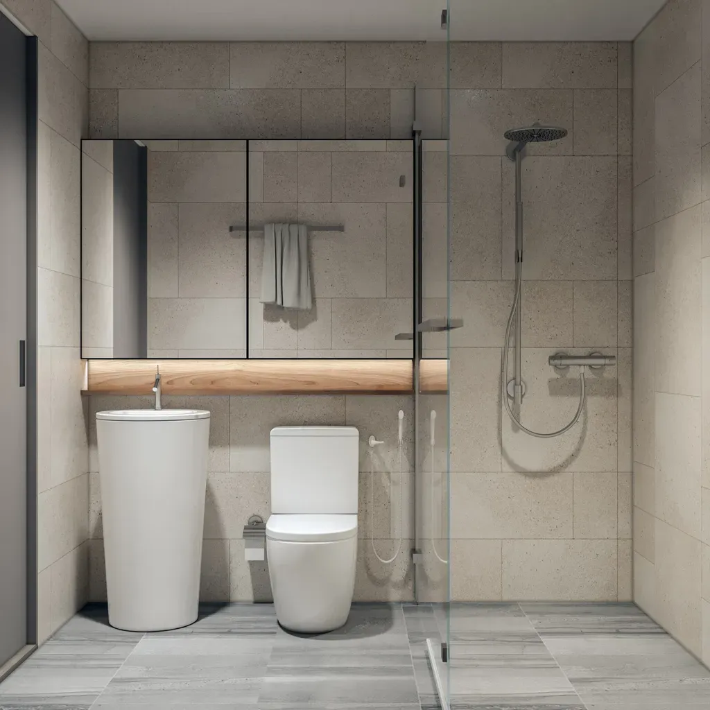 Phòng tắm - Concept thiết kế 3D căn hộ - Phong cách Minimalism số 2  | Space T