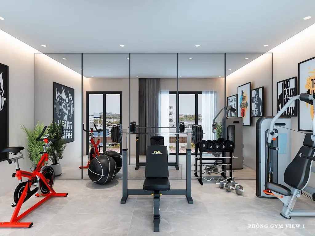 Phòng gym - Concept biệt thự anh Giang, An Giang - Phong cách Modern  | Space T