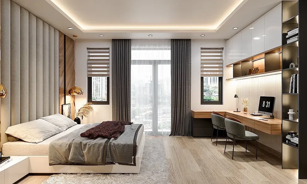 Phòng ngủ - Concept nhà phố chị Linh, quận 12 - Phong cách Modern  | Space T