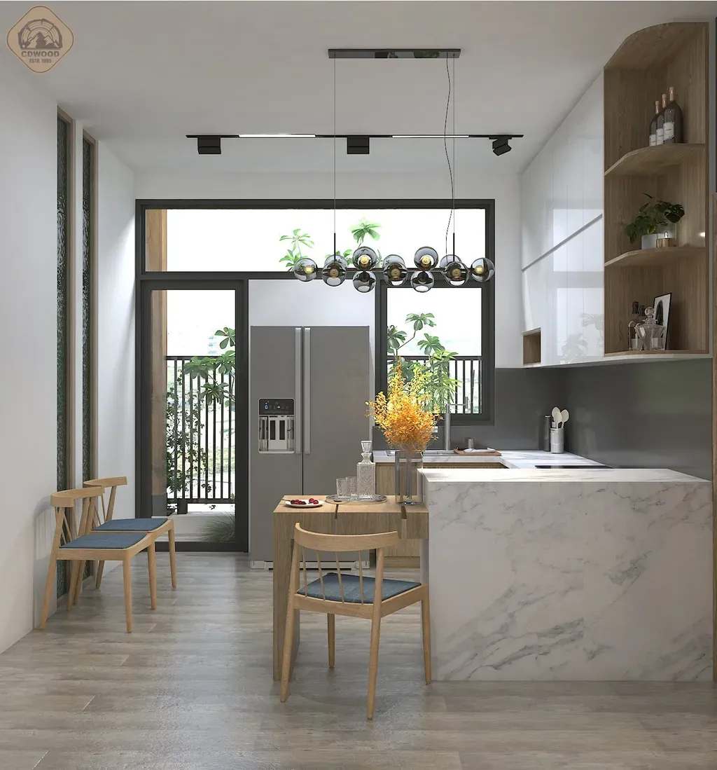 Phòng bếp - Concept thiết kế nhà phố Tân Bình - Phong cách Modern  | Space T