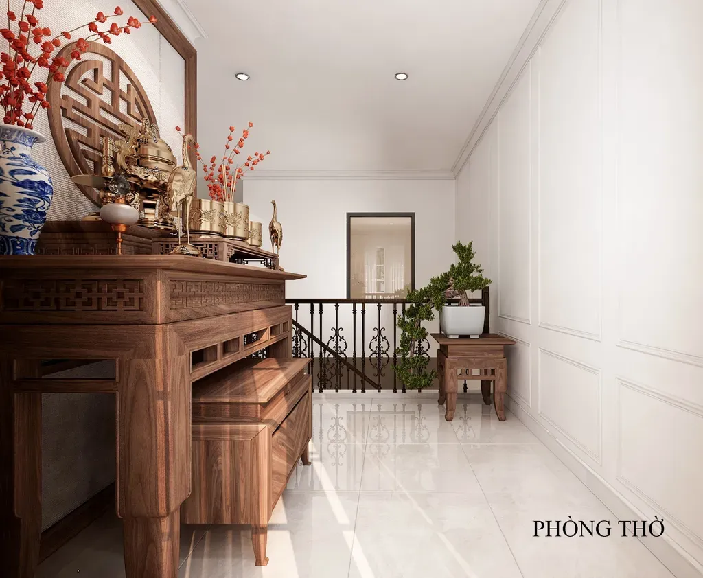 Phòng thờ - Concept thiết kế nhà phố Tân Phú - Phong cách Neo Classic  | Space T