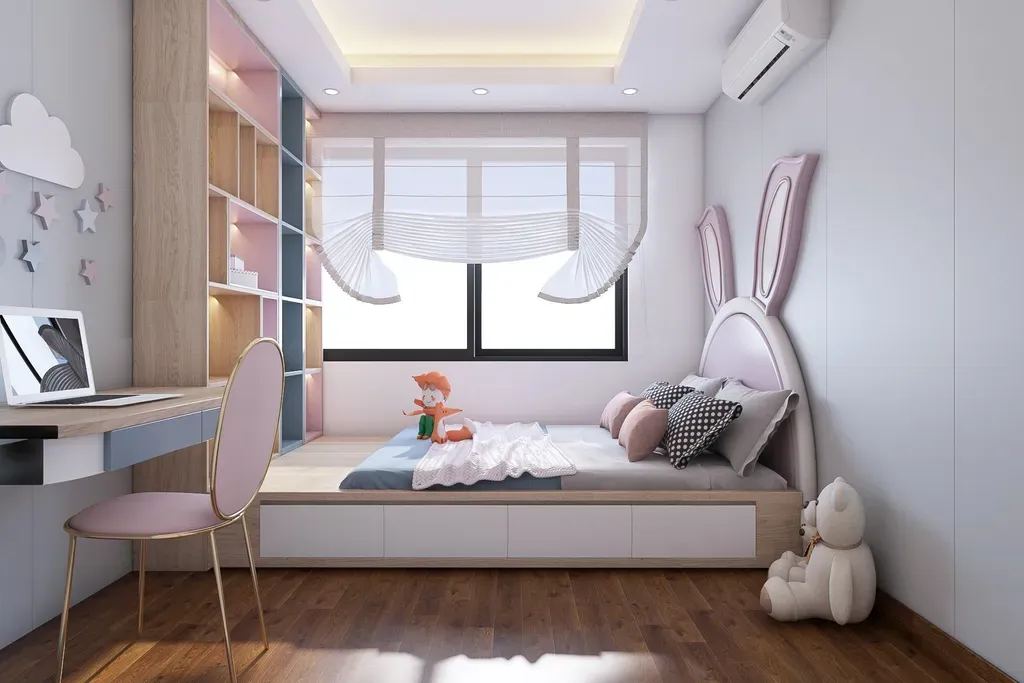 Phòng ngủ, Phòng khách, Phòng bếp, Phòng cho bé - Concept thiết kế căn hộ HomyLand 2 quận 9 - Phong cách Modern  | Space T