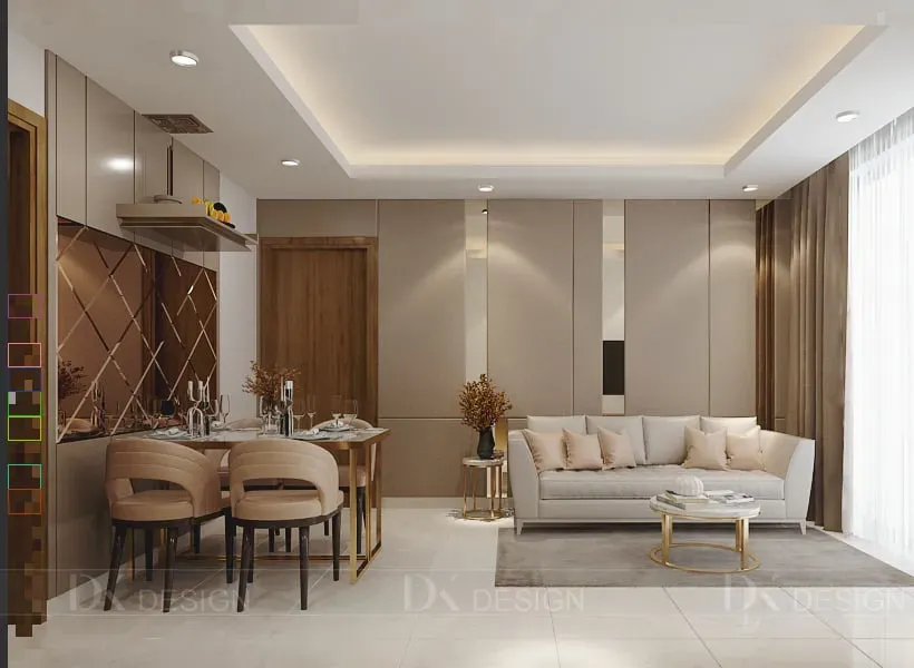 Phòng khách - Concept thiết kế căn hộ Cen Trum quận 9 - Phong cách Modern  | Space T