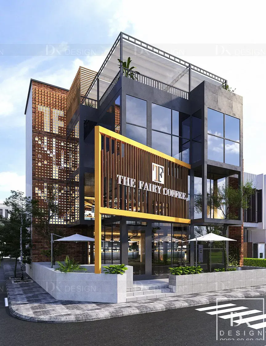 Mặt tiền - Concept thiết kế quán The Fairy Coffee Tân Phú - Phong cách Modern x Industrial  | Space T