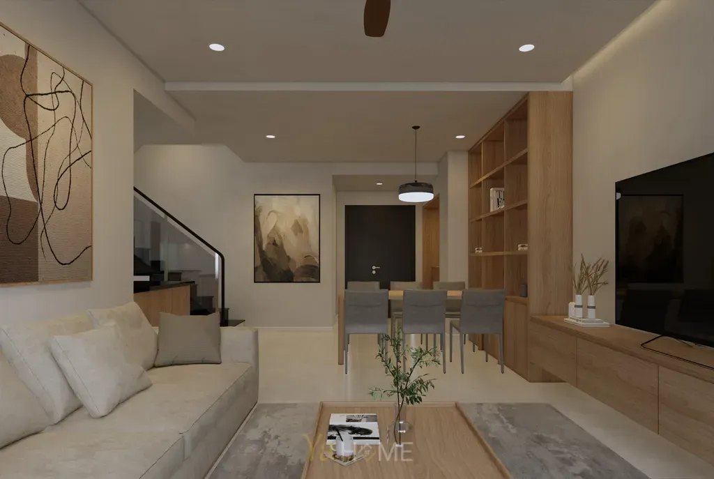 Phòng khách - Concept thiết kế căn hộ Sunrise City - Phong cách Minimalist  | Space T