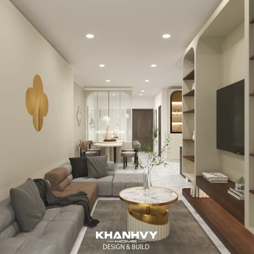 Phòng khách, Phòng bếp, Lối vào - Concept thiết kế Celadon City - Diamond Centery - Phong cách Minimalist x Elegent   | Space T